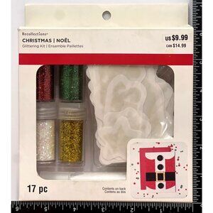 Recollections Christmas Glittering Kit 17 Pc Die Cuts Glue Pen 530068 Holiday